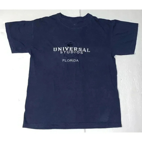 Universal Studios Florida T Shirt Navy Blue Embroidered Short Sleeve Size M - Picture 1 of 5